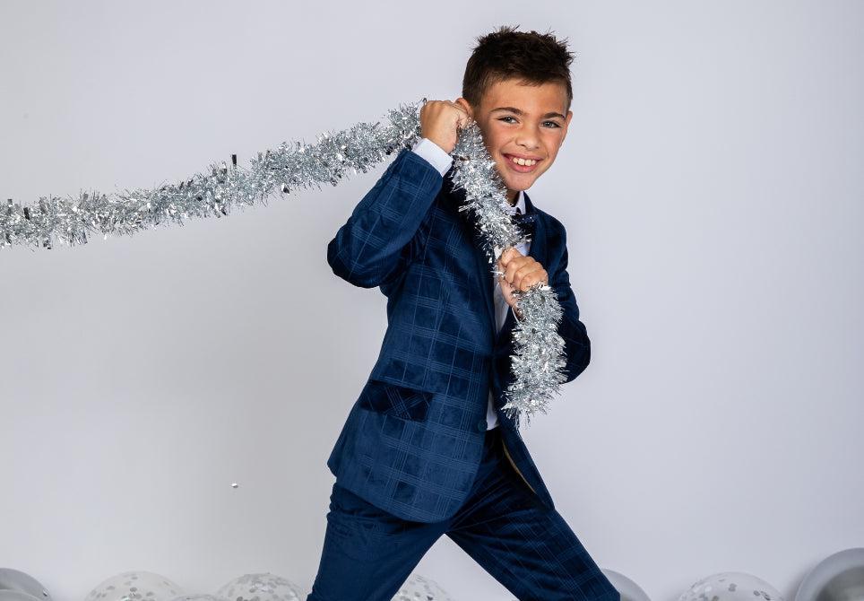 Holiday Dress Clothes Blue Velvet Suit for Boys from Appaman Kids