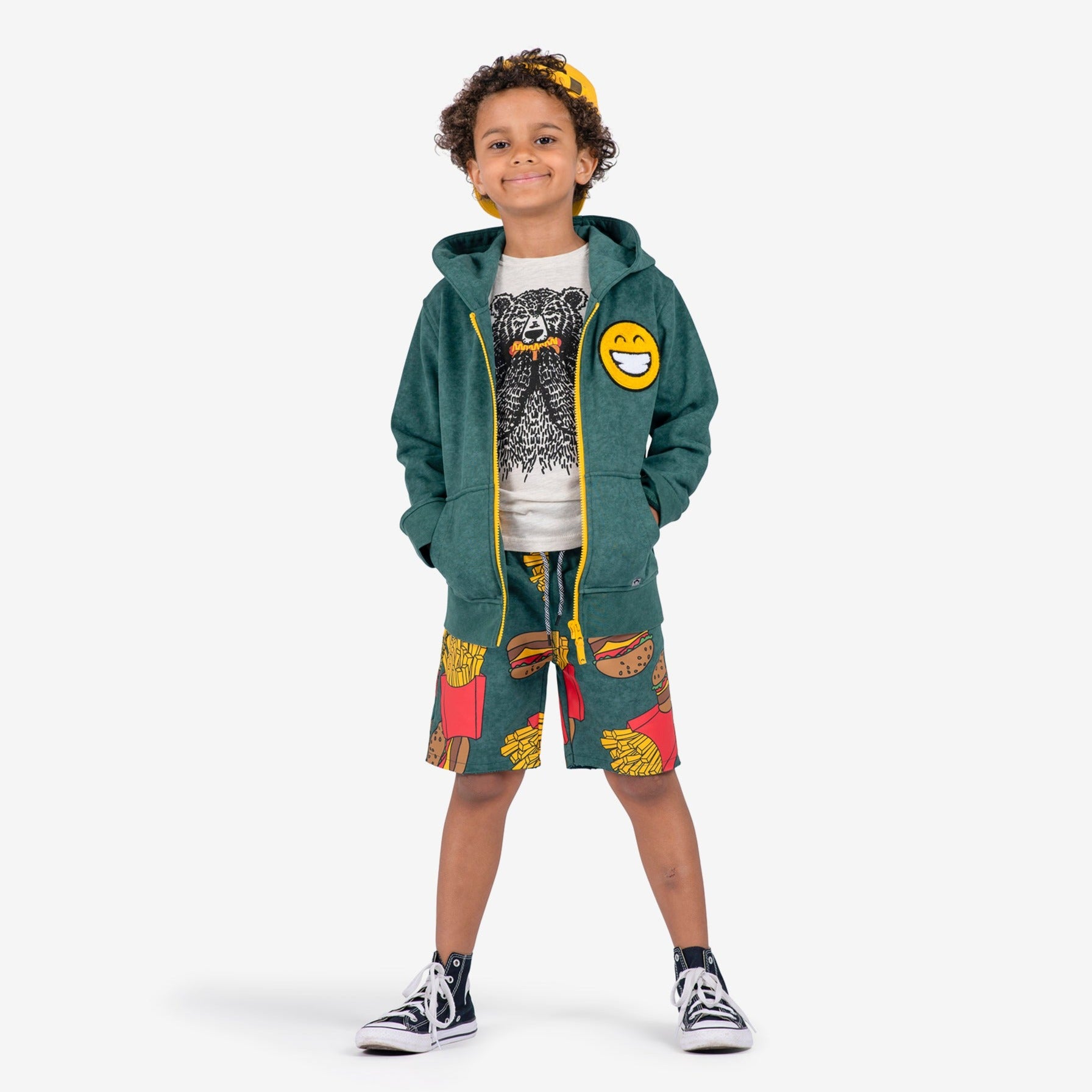 Appaman Best Quality Kids Clothing Boys Bottoms Camp Shorts | Burgers & Fries