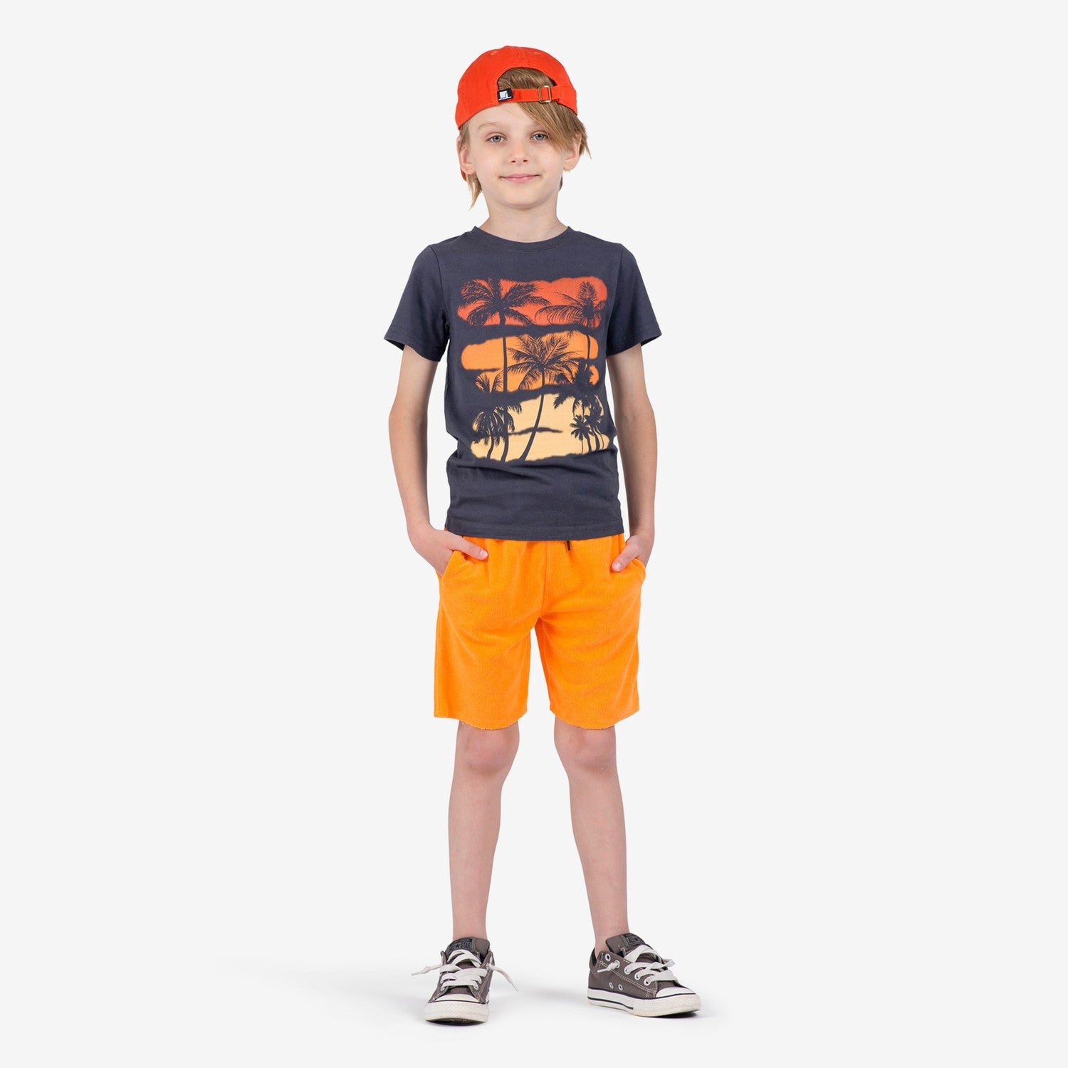 Appaman Best Quality Kids Clothing Boys Bottoms Camp Shorts | Tangerine Terry