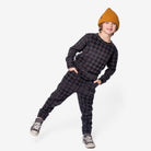 Appaman Best Quality Kids Clothing Boys Bottoms Rest Day Sweatpants | Black Houndstooth