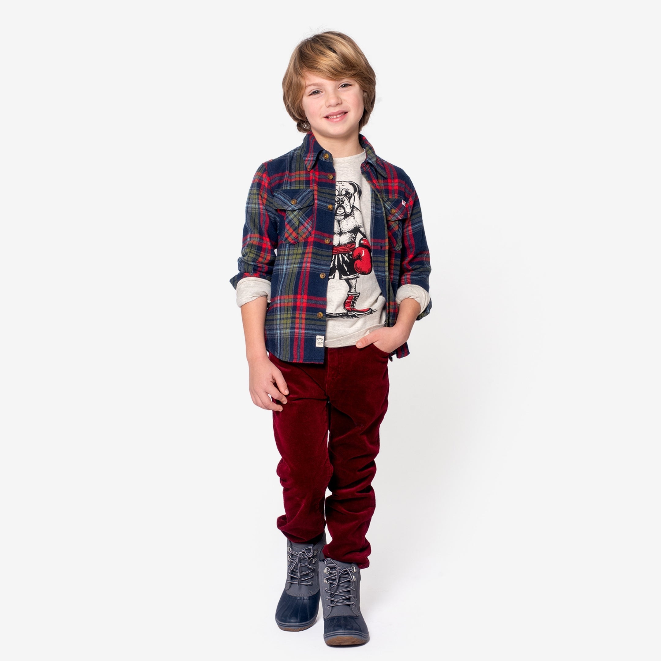 Appaman Best Quality Kids Clothing Boys Bottoms Skinny Cords | Brick Red