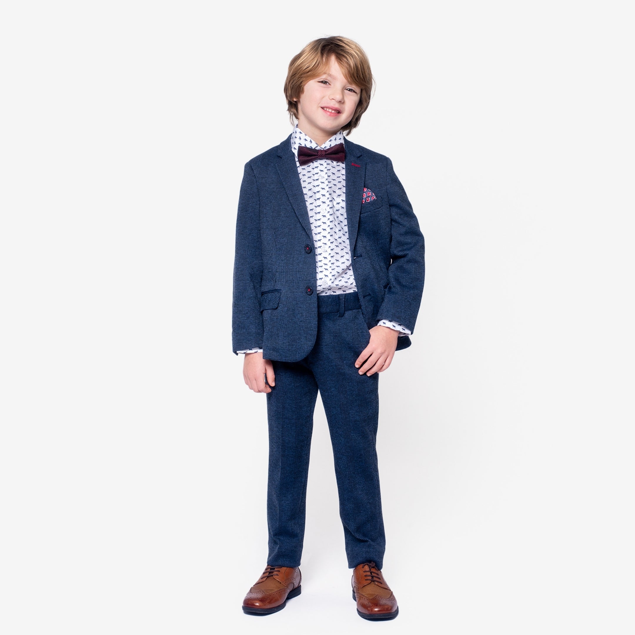 Appaman Best Quality Kids Clothing Boys Fine Tailoring Stretchy Suit Pant | Indigo Wales Check