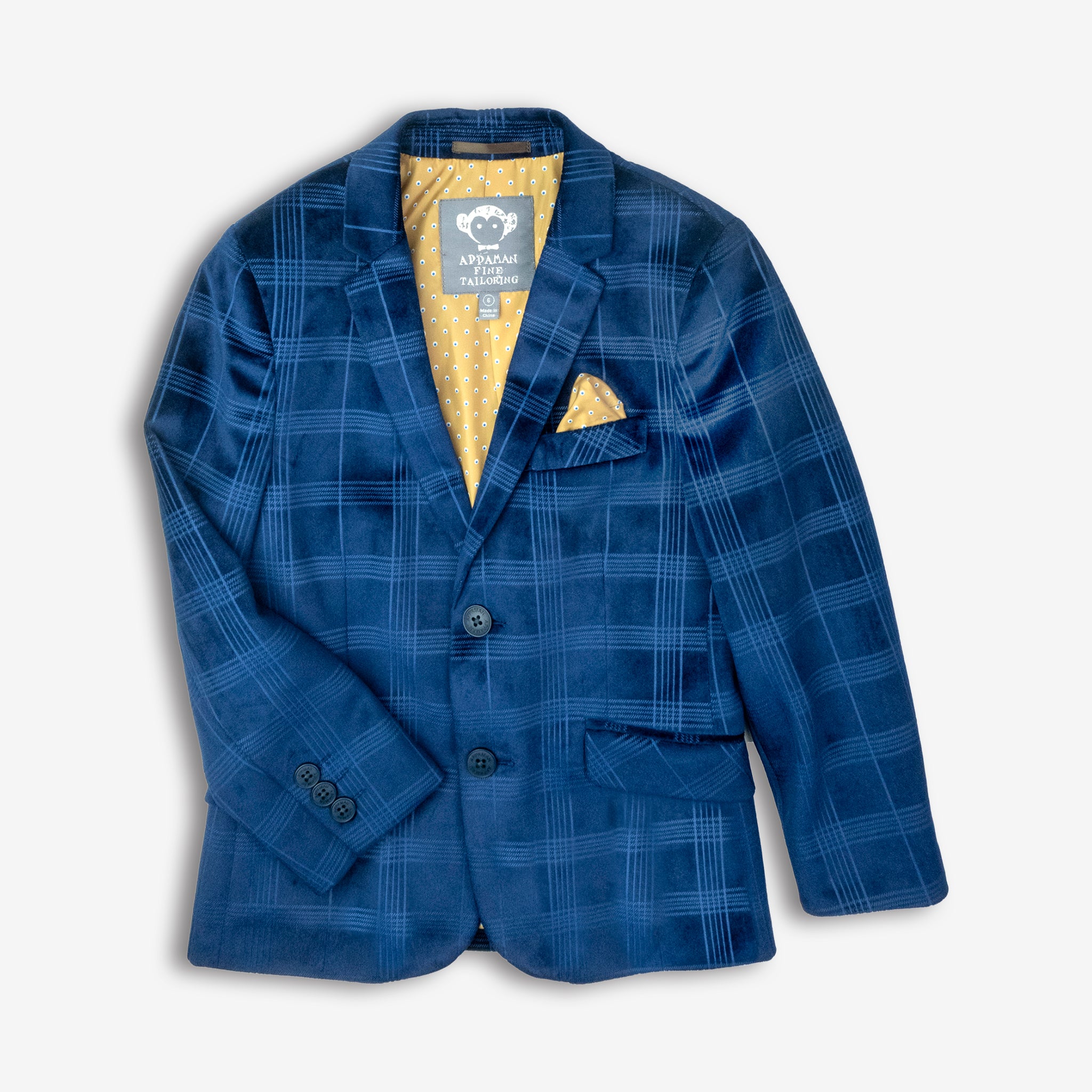 Appaman Best Quality Kids Clothing Boys Fine Tailoring Suit Blazer | Blue Velvet Windows