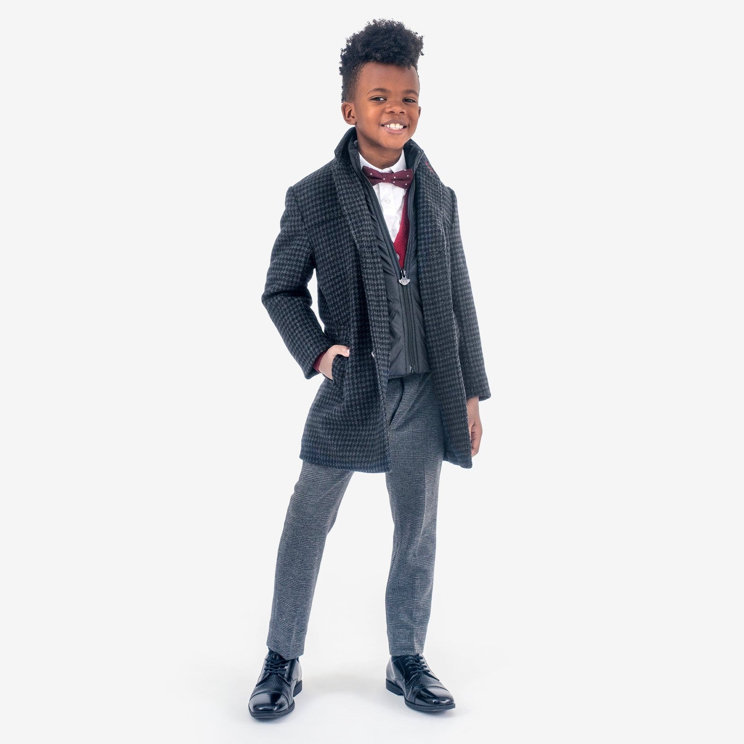 Appaman Best Quality Kids Clothing Boys Outerwear City Overcoat | Houndstooth