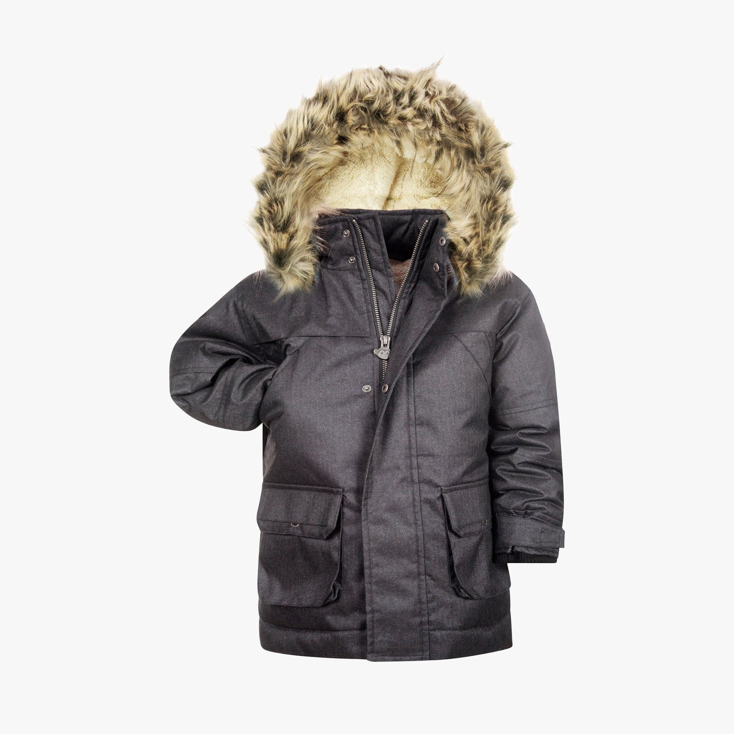 Appaman Best Quality Kids Clothing Boys Outerwear Denali Down Coat | Black Herringbone