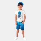 Appaman Best Quality Kids Clothing Boys Swim Hybrid Swim Shorts | Wavy Blue