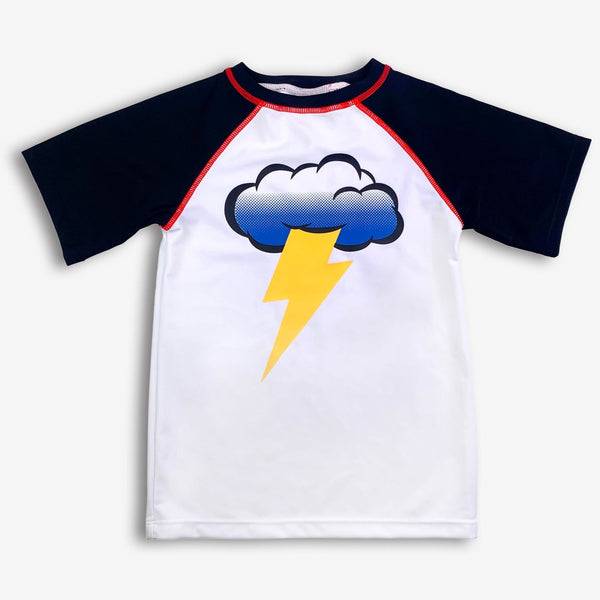 Men's sold Blue Lightning Bolts Rash Guard