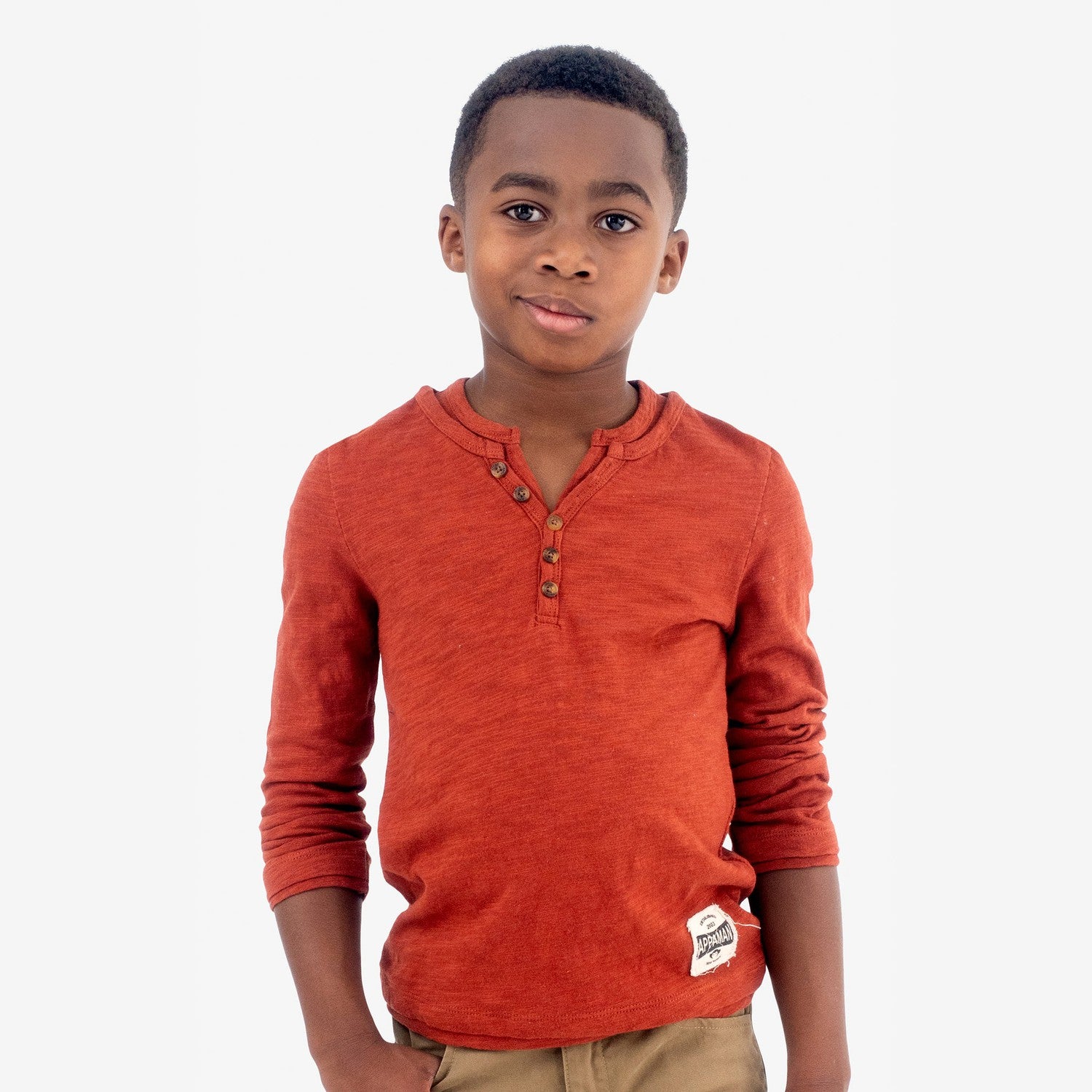 Appaman Best Quality Kids Clothing Boys Tops Camden Henley | Arabian Spice