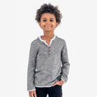 Appaman Best Quality Kids Clothing Boys Tops Camden Henley | Grey Stripe