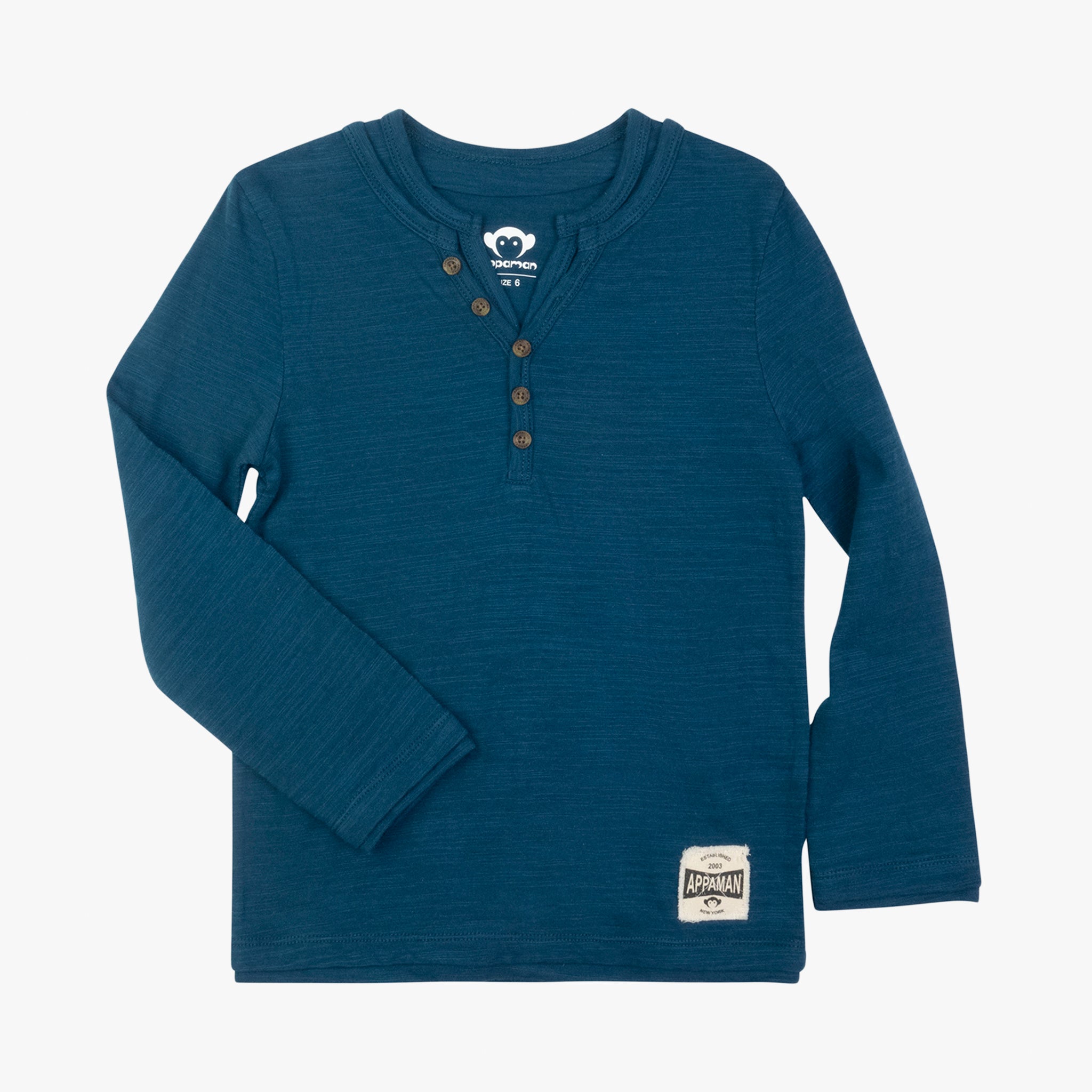 Appaman Best Quality Kids Clothing Boys Tops Camden Long Sleeve | Blue Jewel