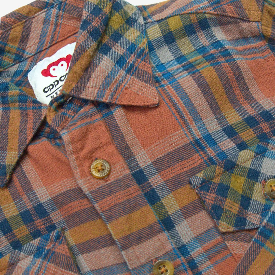 Appaman Best Quality Kids Clothing Boys Tops Flannel Shirt | Clay/Jewel Plaid