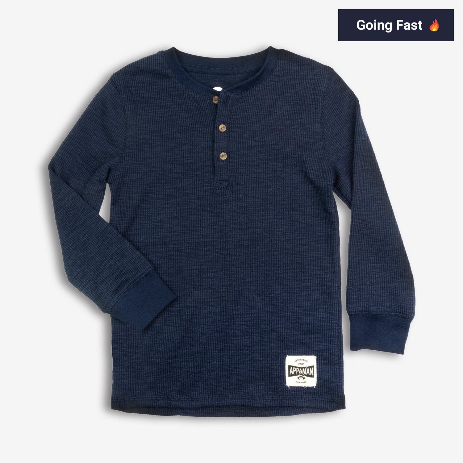 Appaman Best Quality Kids Clothing Boys Tops Thermal Henley | Indigo