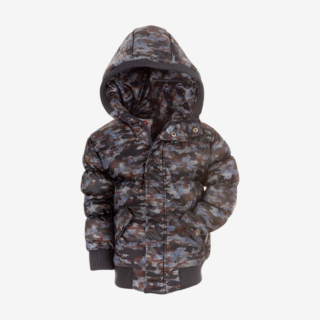 Camouflage Letter Baby Winter Coat And Long Sleeve Hoodie Set For