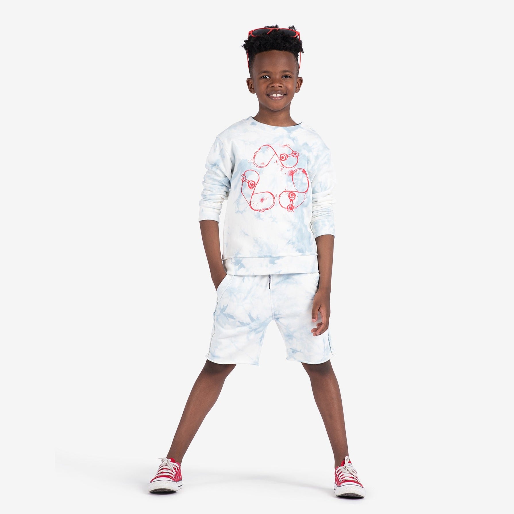 Appaman Best Quality Kids Clothing Brighton Shorts | Sky Tie Dye