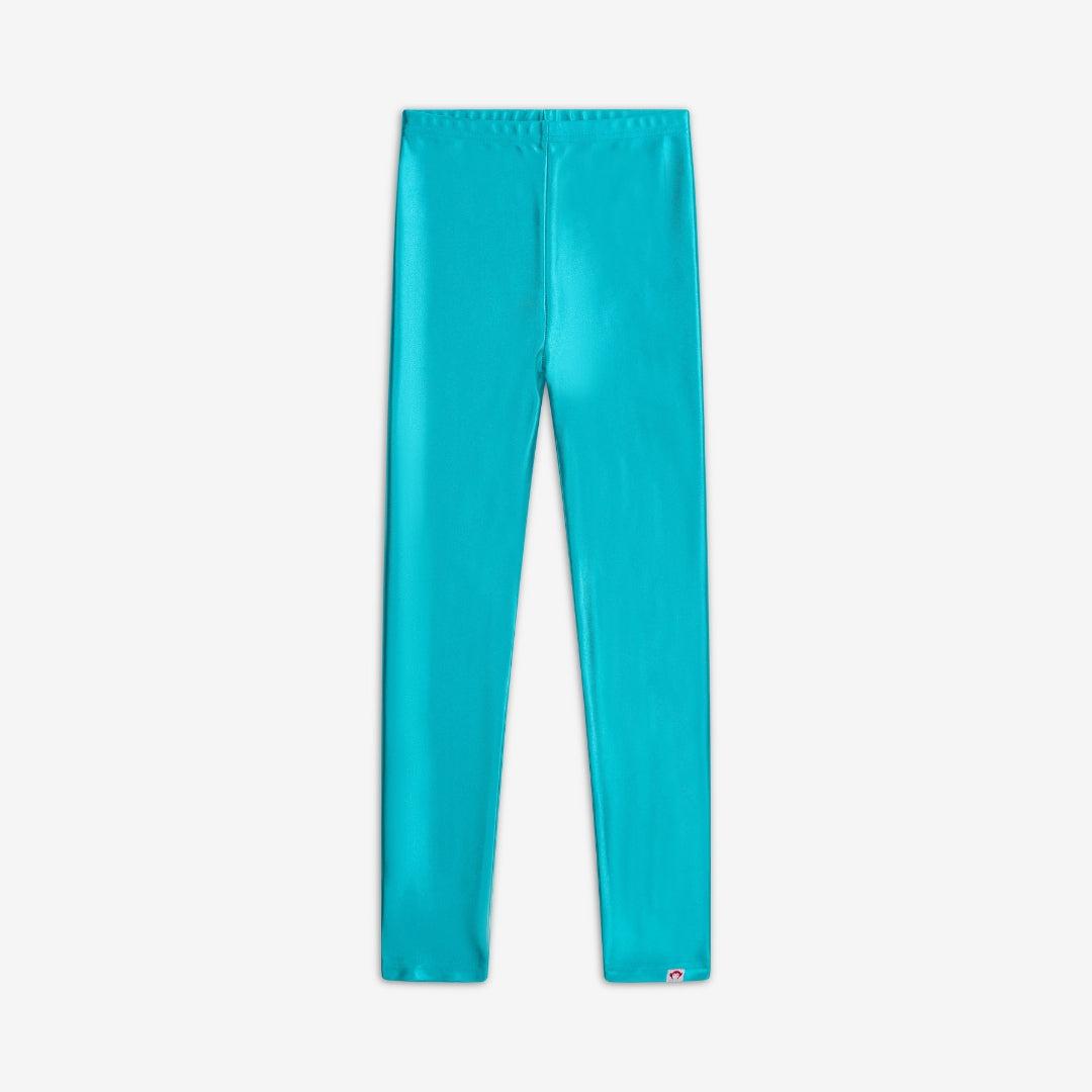 Appaman Best Quality Kids Clothing Girls Bottoms Leggings | Metallic Aqua