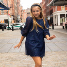 Appaman Best Quality Kids Clothing Girls Dresses Chelsea Bow Dress | Navy Blue