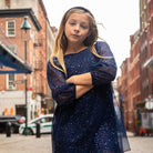 Appaman Best Quality Kids Clothing Girls Dresses Chelsea Bow Dress | Navy Blue