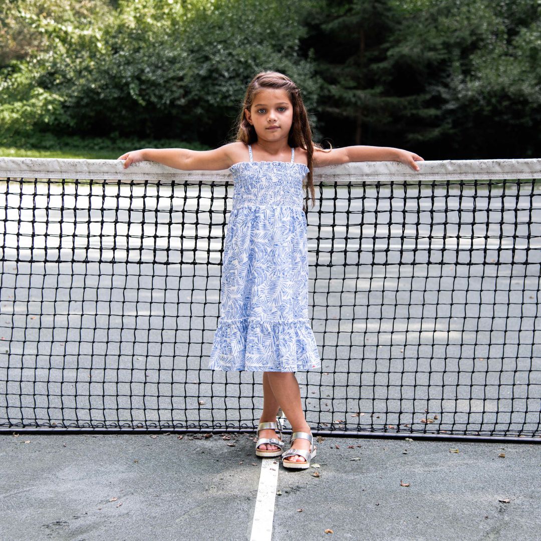 Appaman Best Quality Kids Clothing Girls Dresses Madison Dress | Blue Palms