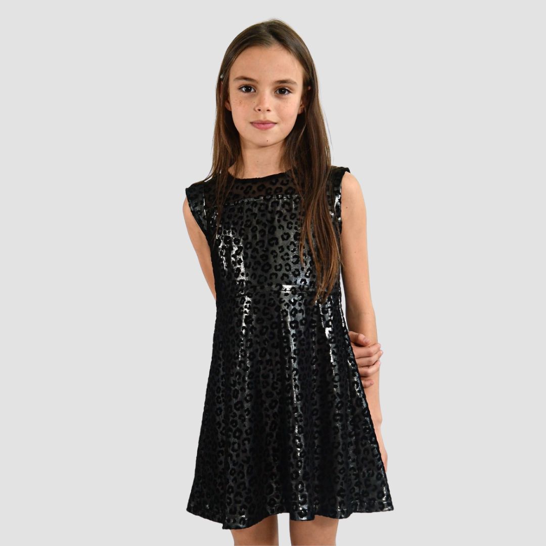 Appaman Best Quality Kids Clothing Girls Dresses Mara Dress | Black Leopard