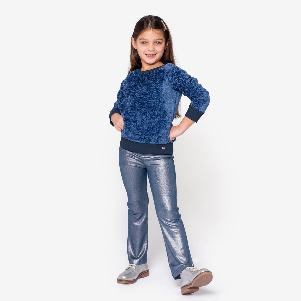 Appaman Best Quality Kids Clothing Girls Holiday Flared Leggings | Navy Shine