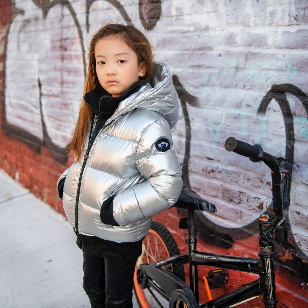 Appaman Best Quality Kids Clothing Girls Outerwear Flurry Coat | Silver