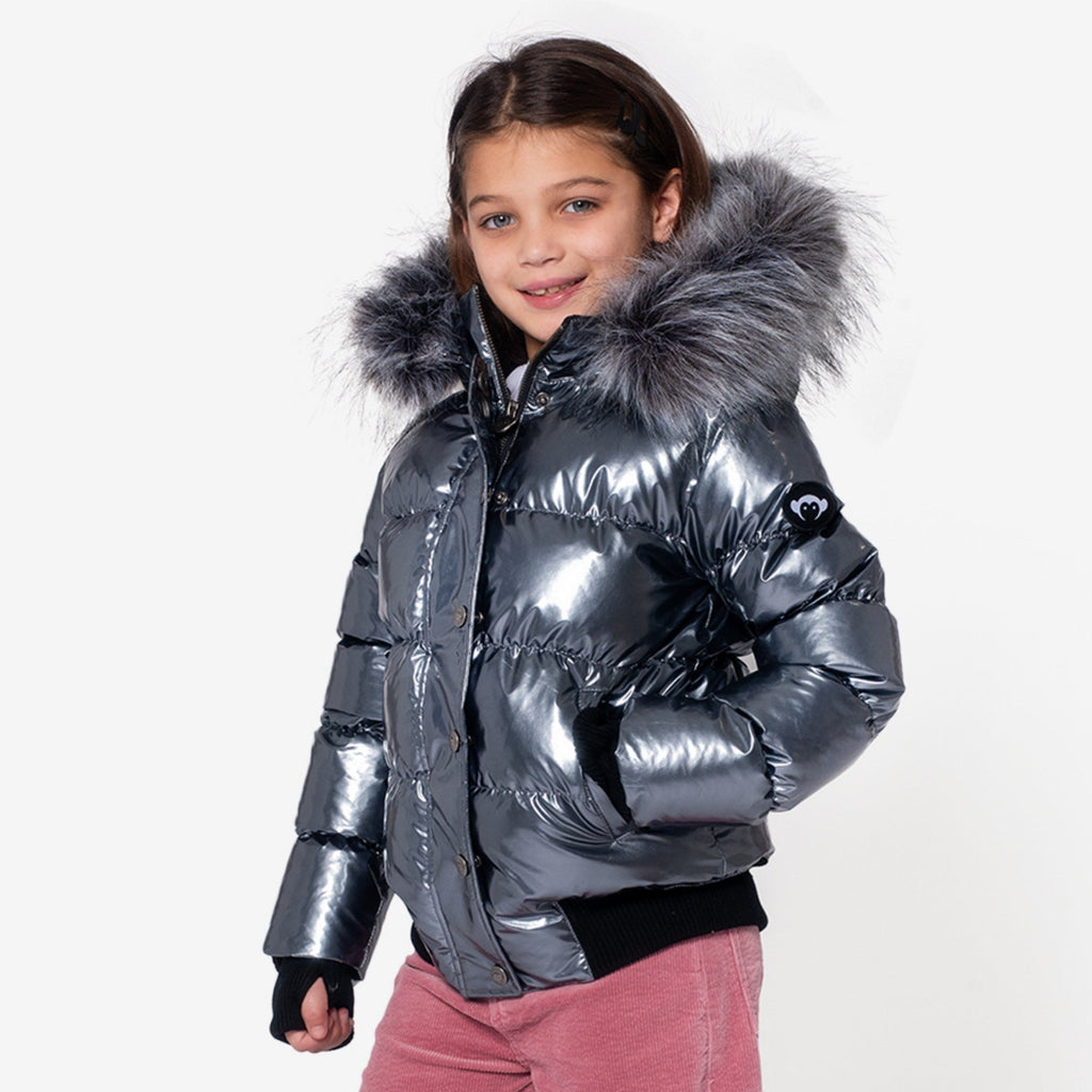 Appaman Best Quality Kids Clothing Girls Outerwear Kyla Puffer Coat | Gunmetal