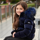 Appaman Best Quality Kids Clothing Girls Outerwear Kyla Puffer Coat | Navy Shine