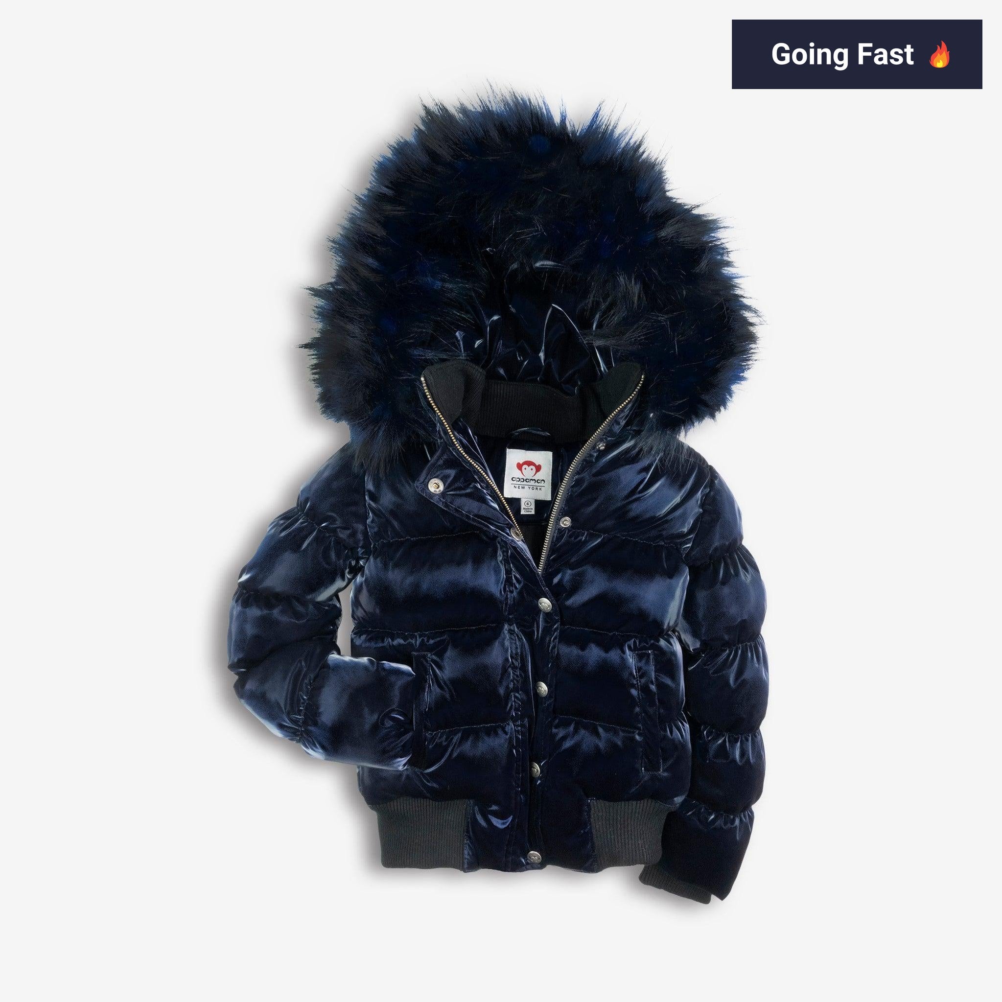 Appaman Best Quality Kids Clothing Girls Outerwear Kyla Puffer Coat | Navy Shine