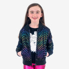 Appaman Best Quality Kids Clothing Girls Outerwear Nikki Bomber | Black Rainbow