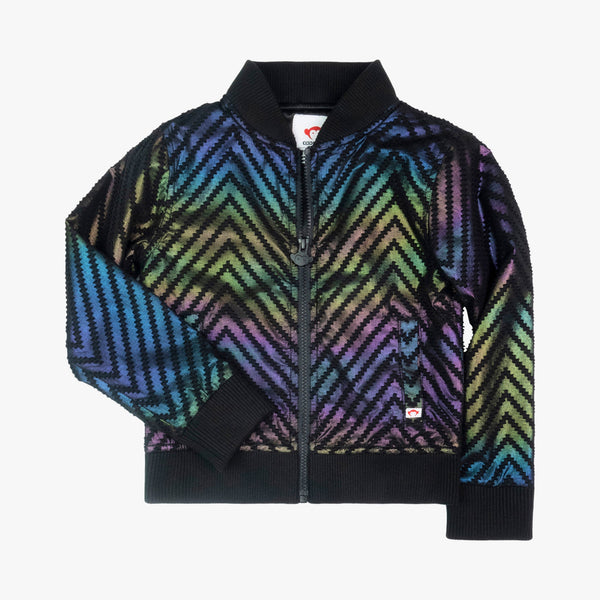 Bomber Jacket with Sequins - Black/multicolored - Kids