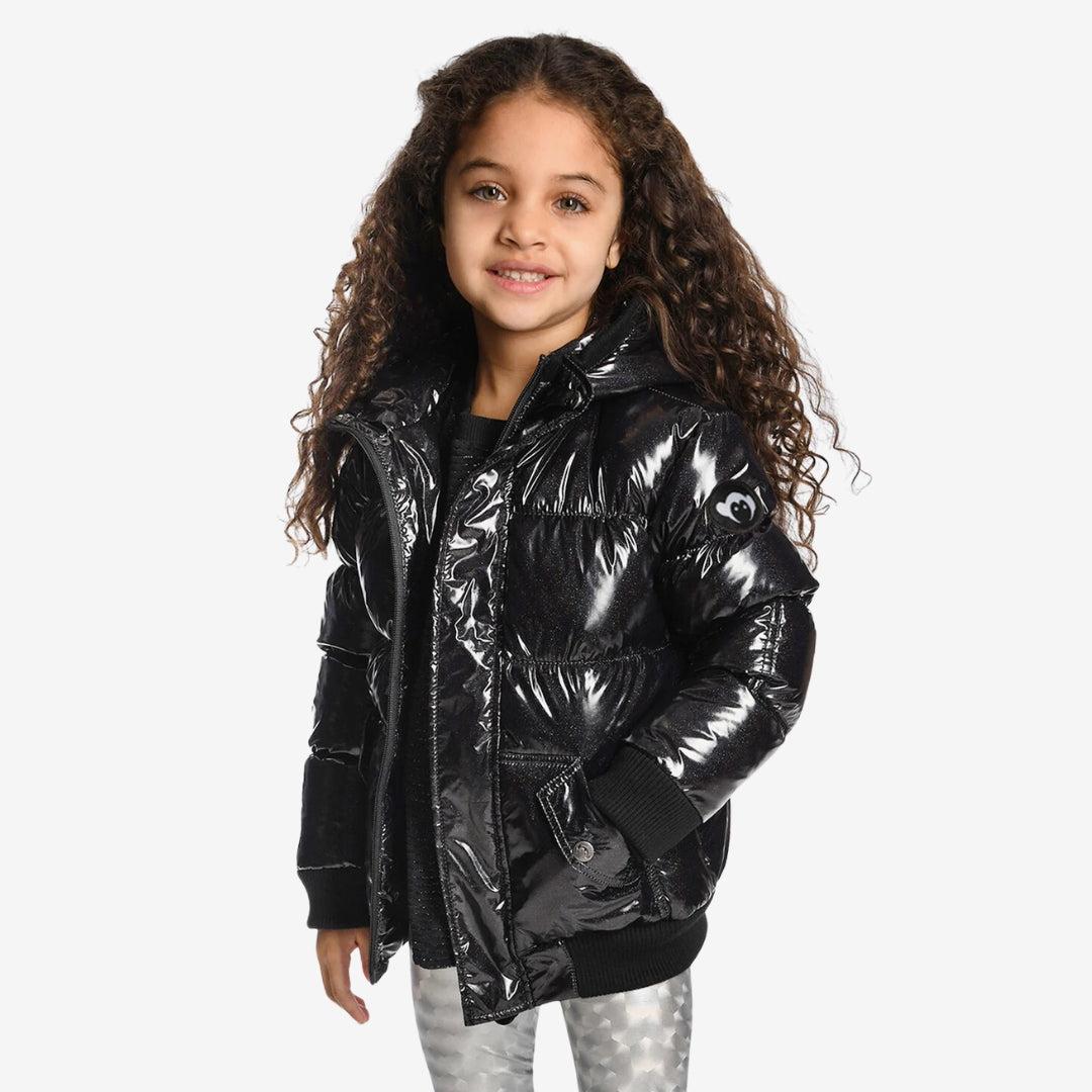 Appaman Best Quality Kids Clothing Girls Outerwear Puffy Coat | Black Glitter