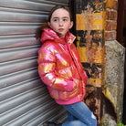 Appaman Best Quality Kids Clothing girls outerwear Puffy Coat | Citrus Sparkle