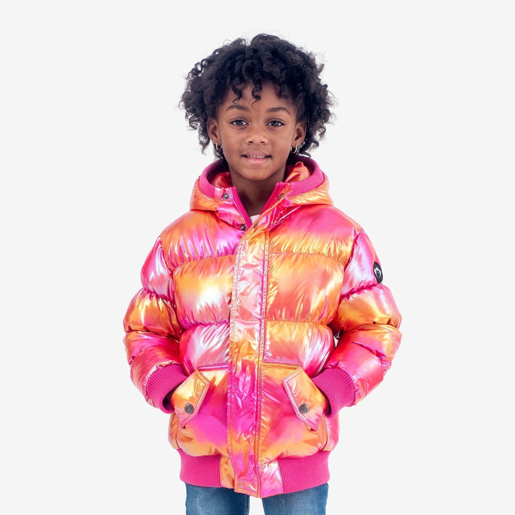 Appaman Best Quality Kids Clothing Girls Outerwear Puffy Coat | Citrus Sparkle