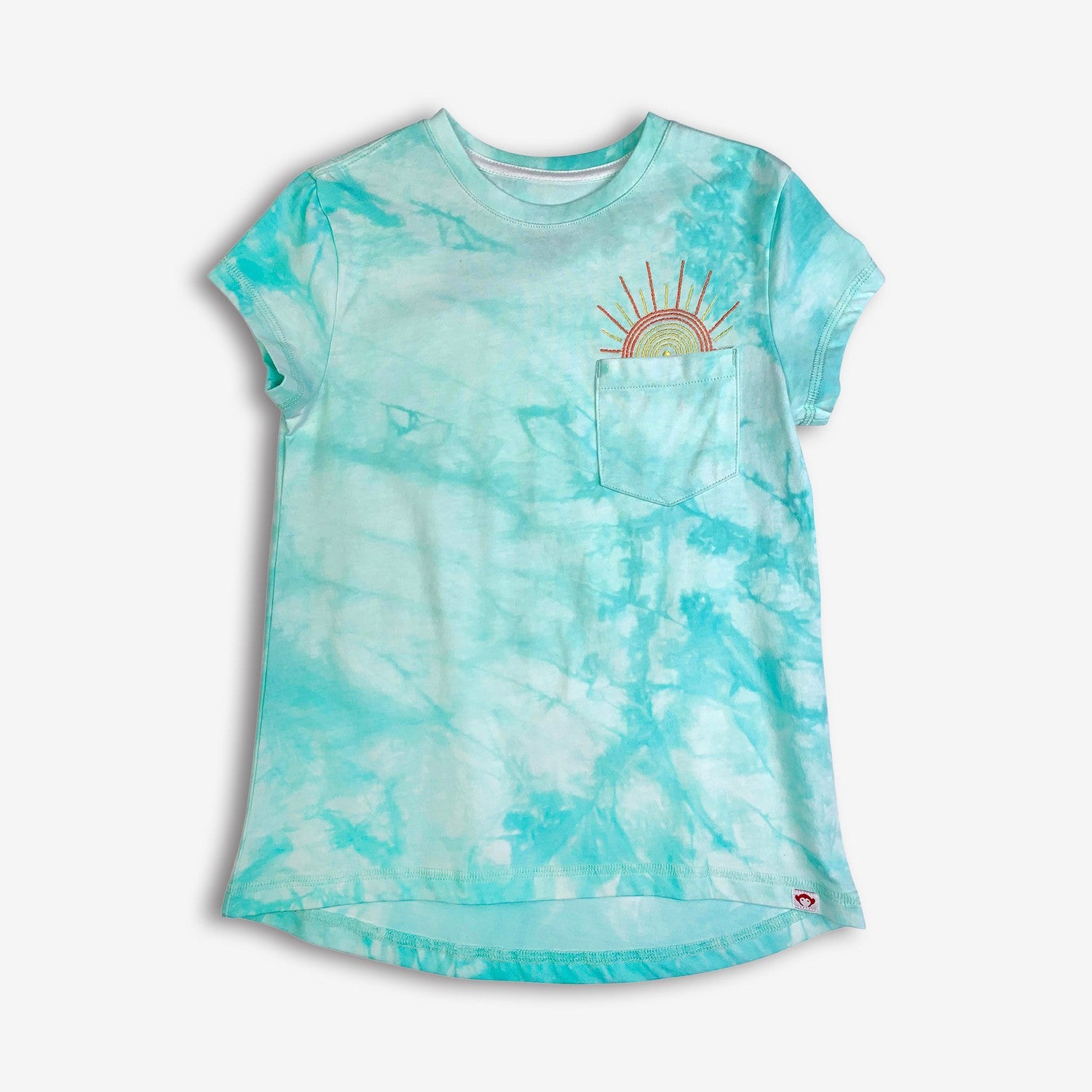 Appaman Best Quality Kids Clothing Girls Tops Pocket Tee | Aqua Cloud