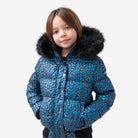 Appaman Best Quality Kids Clothing Girls Winter Coats Kyla Puffer Coat | Teal Leopard