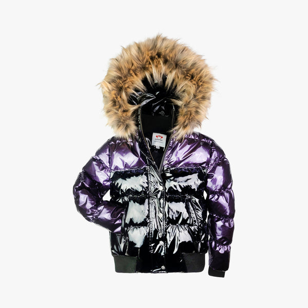 Shiny purple best sale puffer jacket