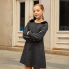 Appaman Best Quality Kids Clothing Web Exclusive Girls Holiday Blair Bow Dress | Noir Micro Plaid