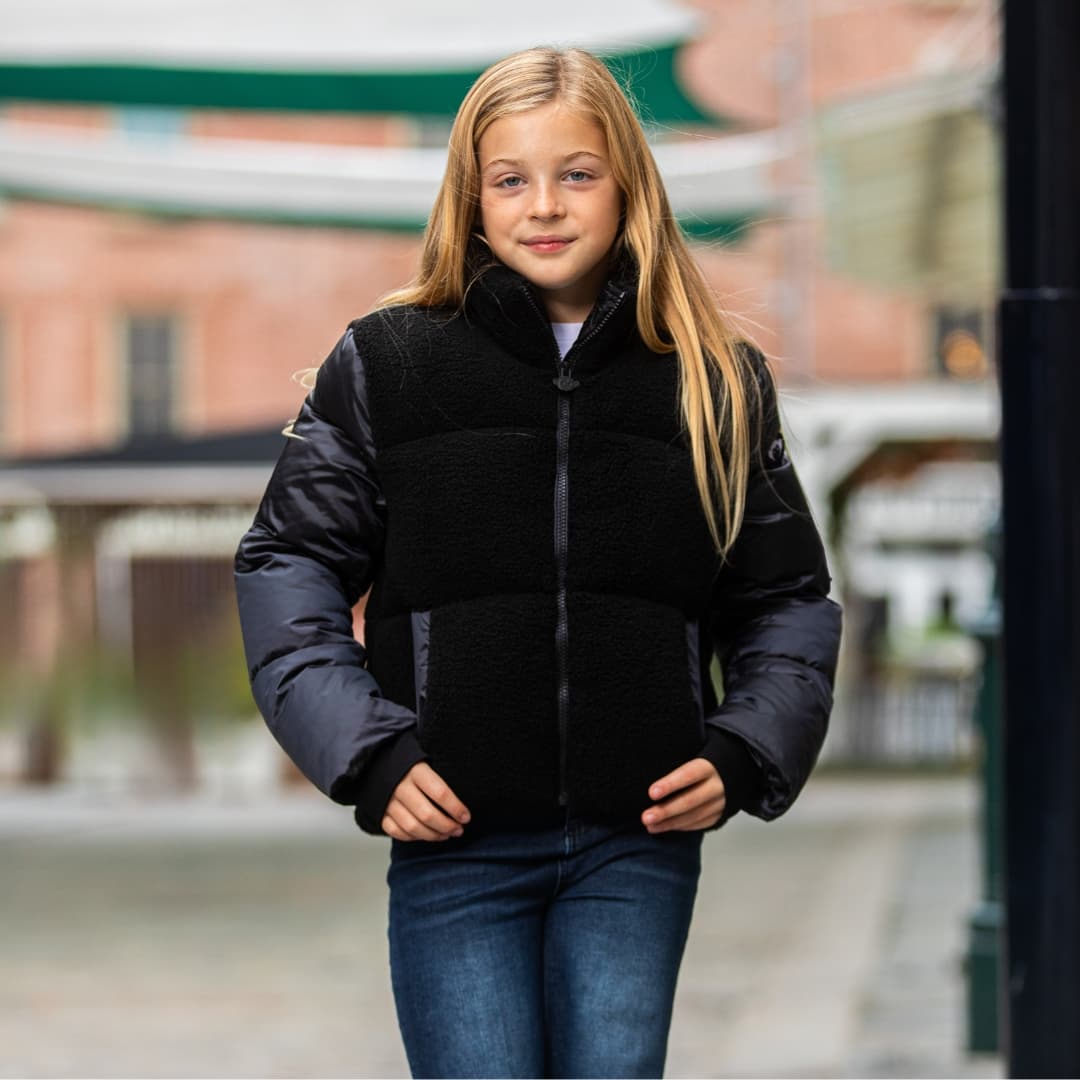 Appaman Best Quality Kids Clothing Web Exclusive Outerwear Teddy Cropped Puffer | Black