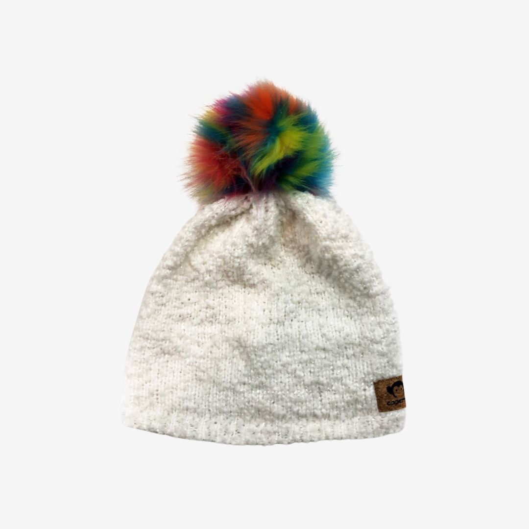 Appaman Best Quality Kids Clothing Girls Accessories Boucle Hat | White Rainbow