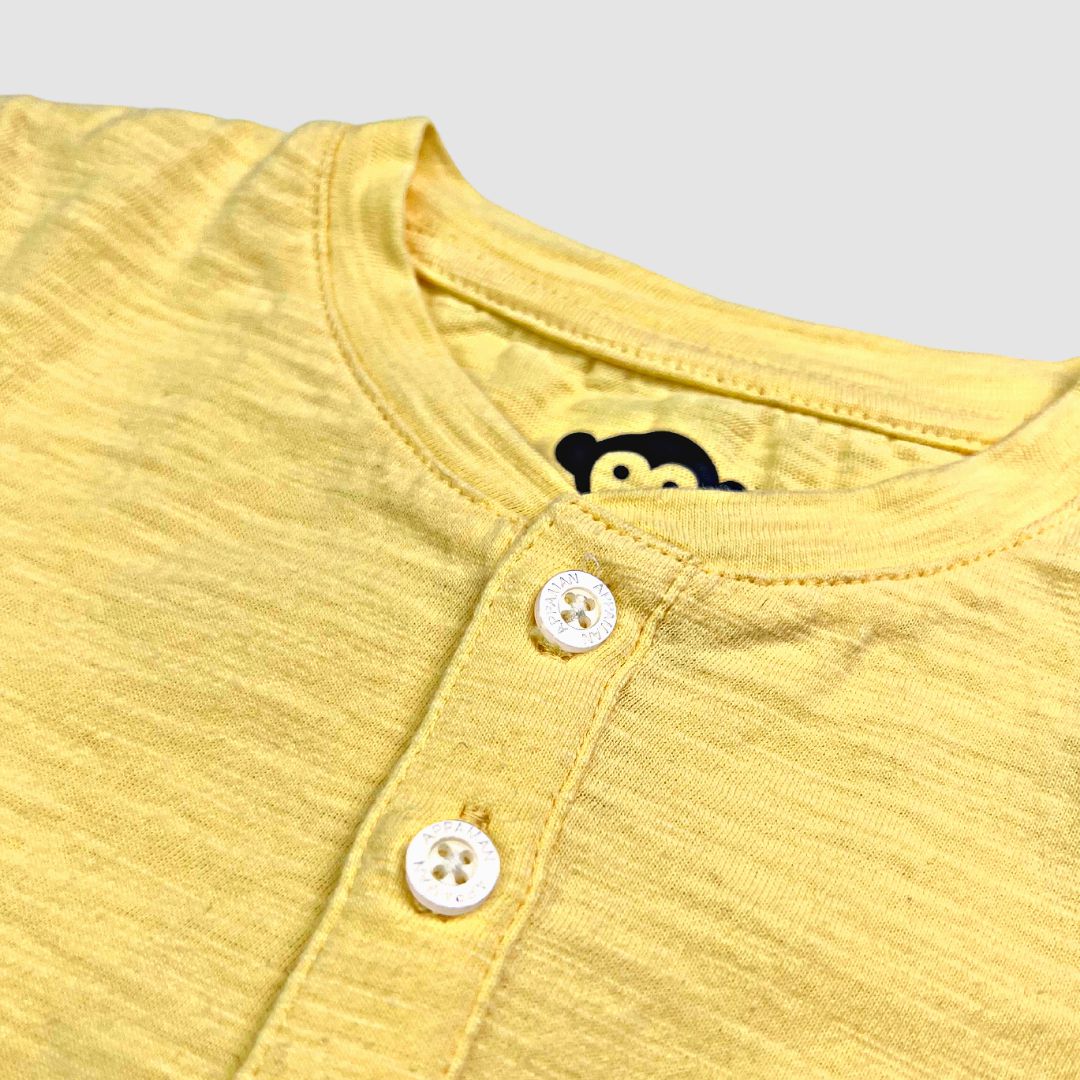 Appaman Best Quality Kids Clothing Boys Tops Day Party Henley | Pale Yellow