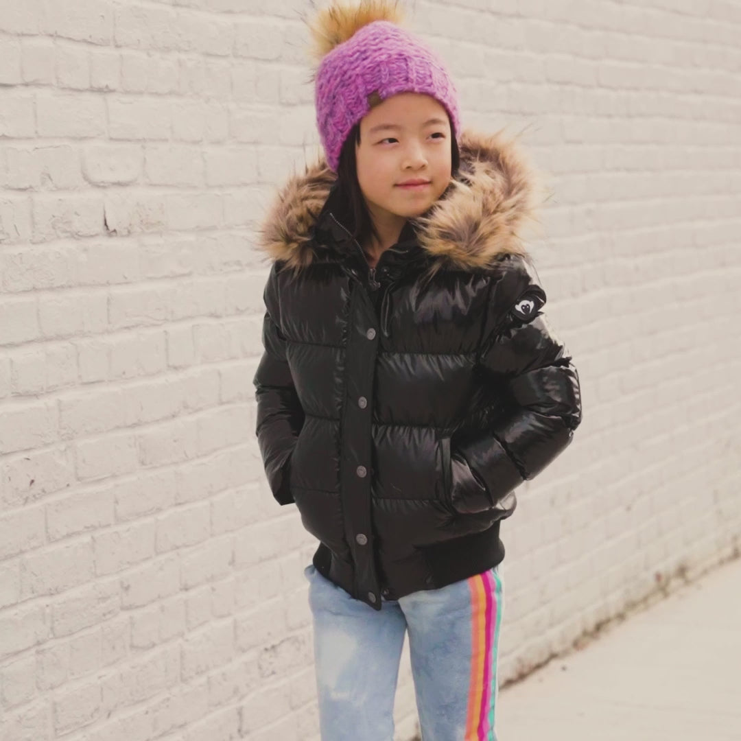 Kyla Puffer Coat Black Mix