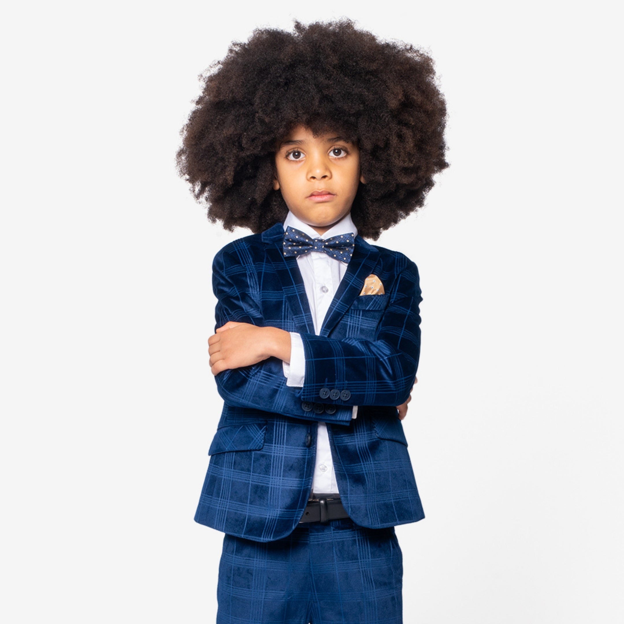 Appaman Best Quality Kids Clothing Boys Bow Ties Silk Bow Tie | Navy/Gold Dots