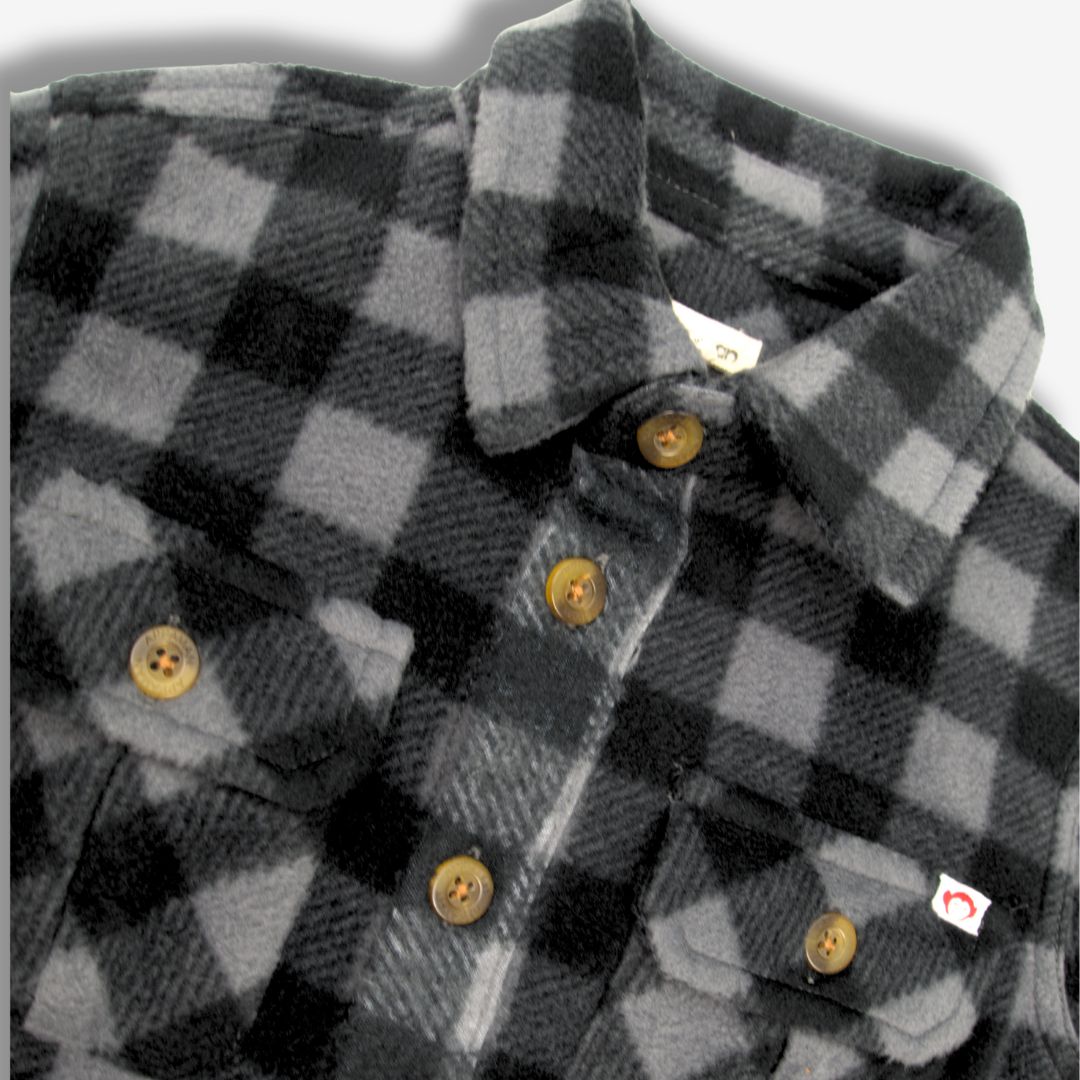 Appaman Best Quality Kids Clothing Boys Tops Snow Fleece Shirt | Grey/Black Check