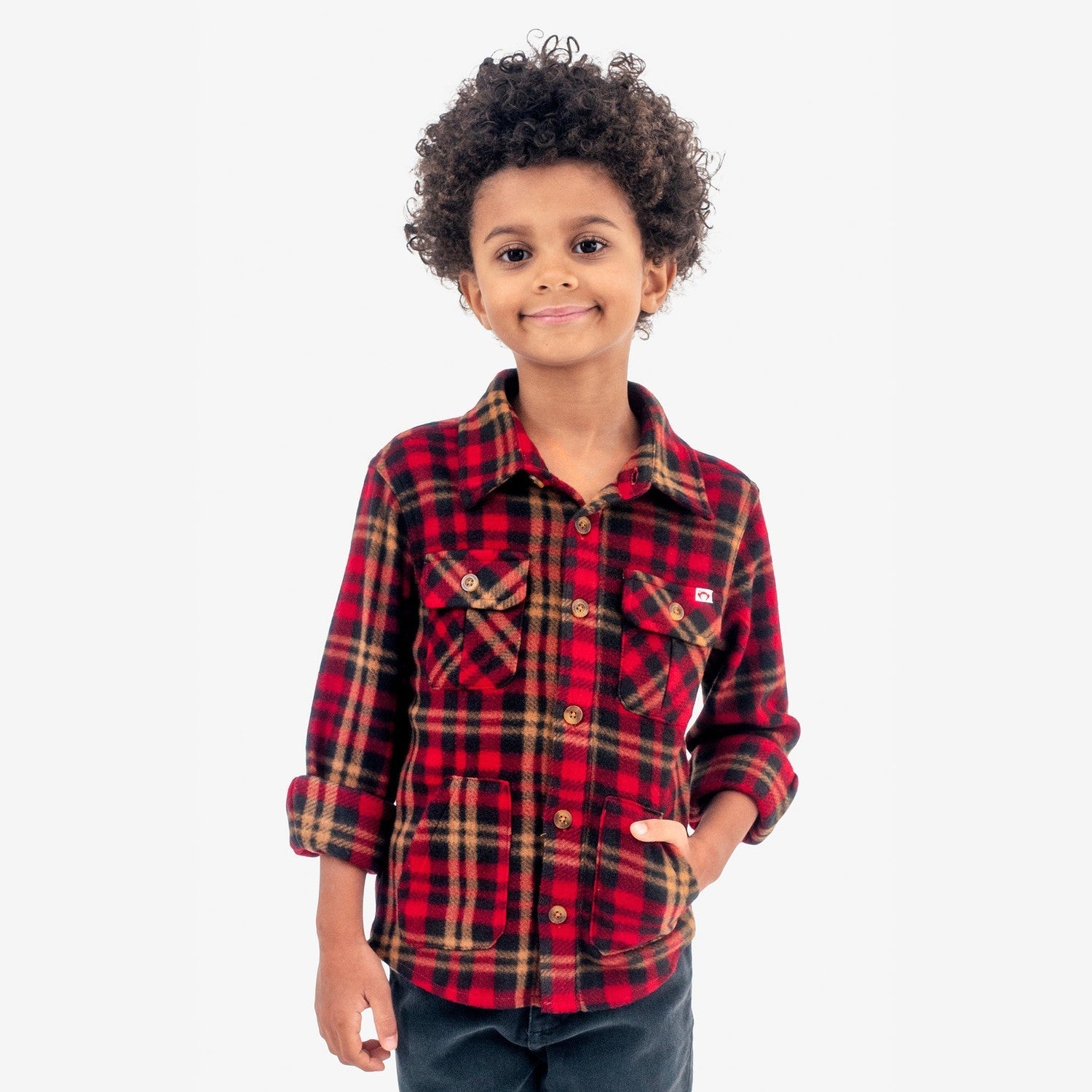 Appaman Best Quality Kids Clothing Boys Tops Snow Fleece Shirt | Rio Red Plaid